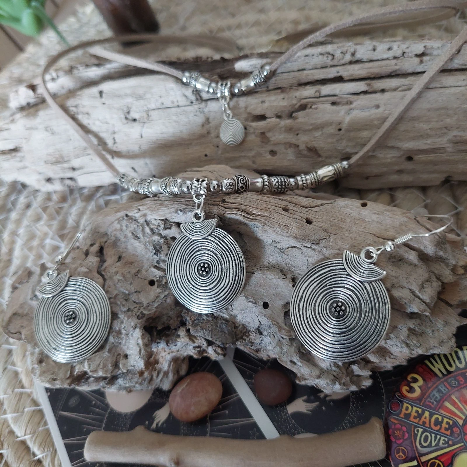 Conjunto boêmio de duas voltas, círculo maia infinito, bege – photo 2